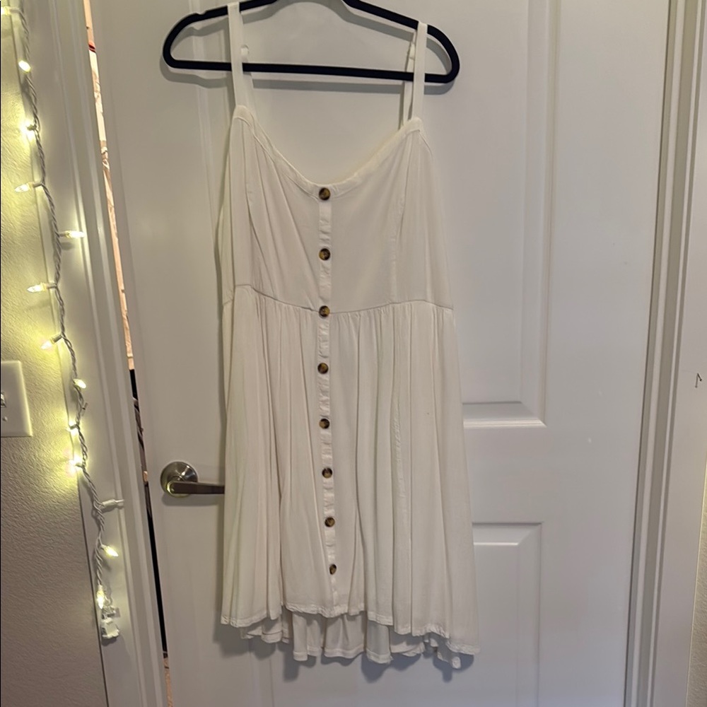 White Button-Down Sundress